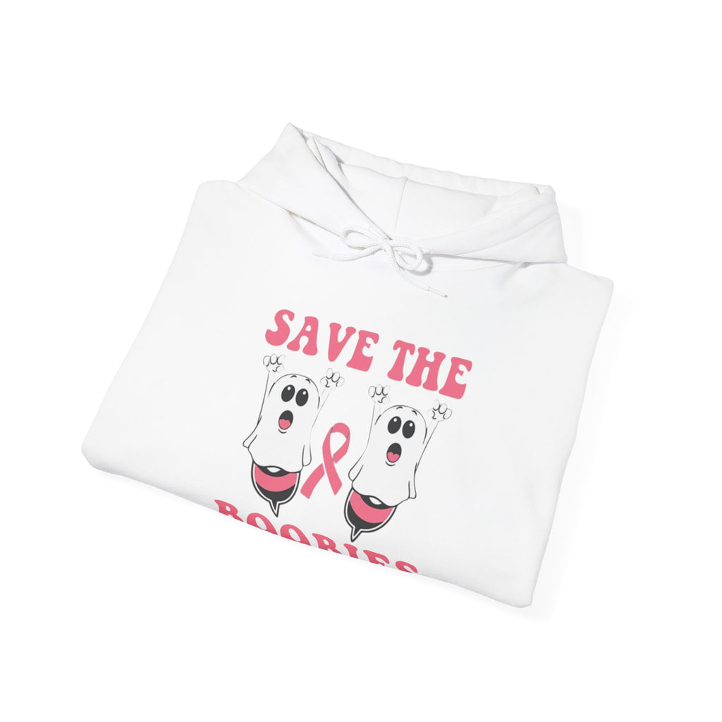 Save the Boobies Hooded Sweatshirt, Unisex Hoodie, Breast Cancer Awareness Sweatshirt, Funny Casual Wear, Gift for Her, Supportive Apparel