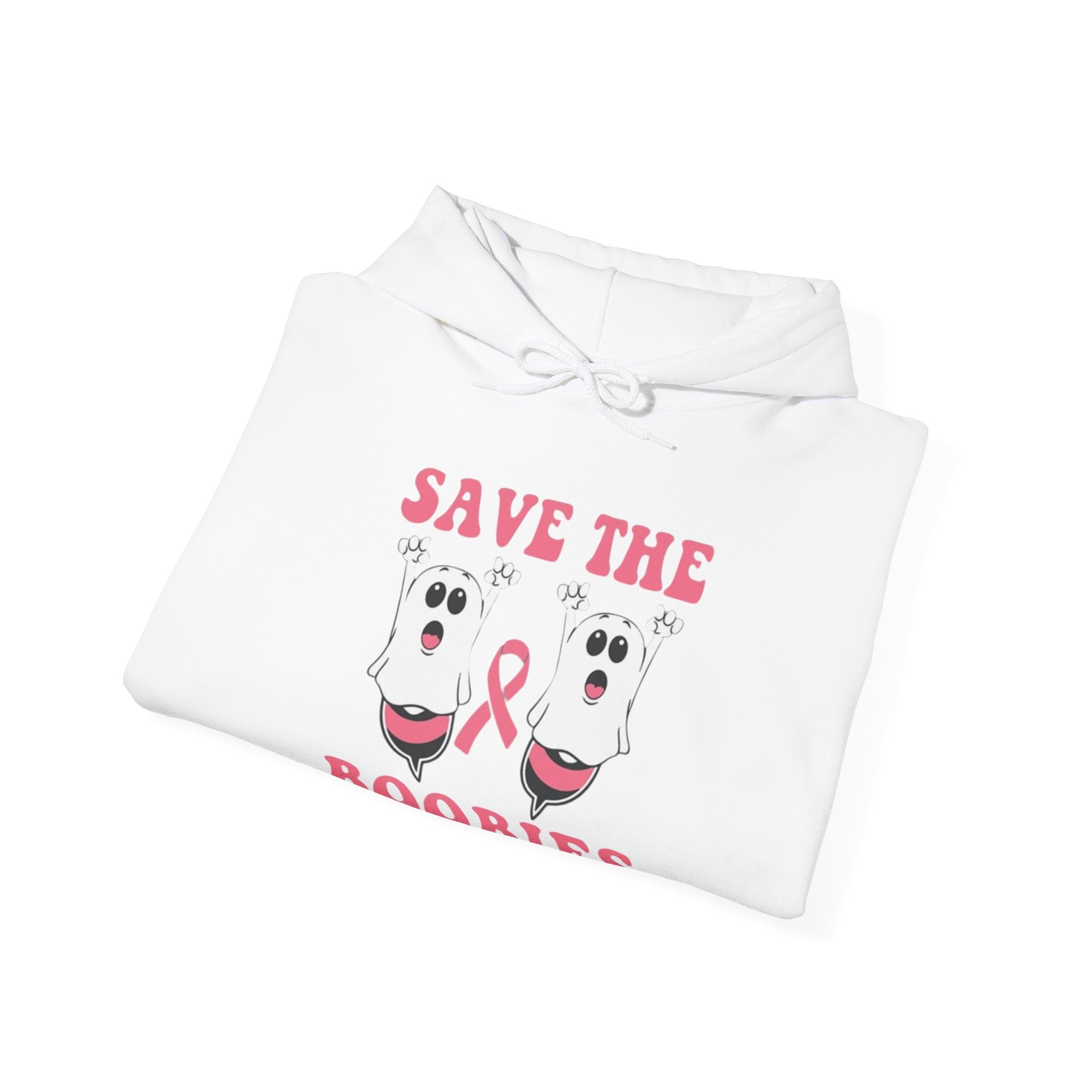 Save the Boobies Hooded Sweatshirt, Unisex Hoodie, Breast Cancer Awareness Sweatshirt, Funny Casual Wear, Gift for Her, Supportive Apparel
